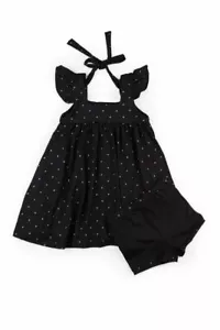 Omi Jo Well Dressed Wolf Heart Tunic & Blooms Set Black & Gold Stars 7 years NWT - Picture 1 of 2