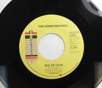 Nm! 45 The Honeydrippers - Sea Of Love / I Get A Thrill (Robert Plant Jimmy Page - Image 1 of 2