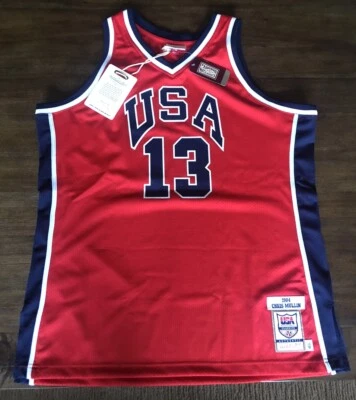 Camiseta deportiva Mitchell & Ness firmada por Chris Mullin 1984 equipo de baloncesto de Estados Unidos auténtica nueva con etiquetas certificado de autenticidad Foto 1 de 4