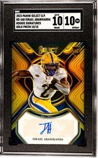 Israel Abanikanda 2023 Select Draft Picks Gold Prizm Rookie Auto #d /10