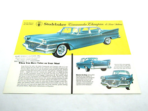 1958 Studebaker Commander Champion Sedan Brochure Sheet Original 58