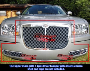 Fits Chrysler 300 Stainless Steel Mesh Grill Combo 05-10 - Picture 1 of 2