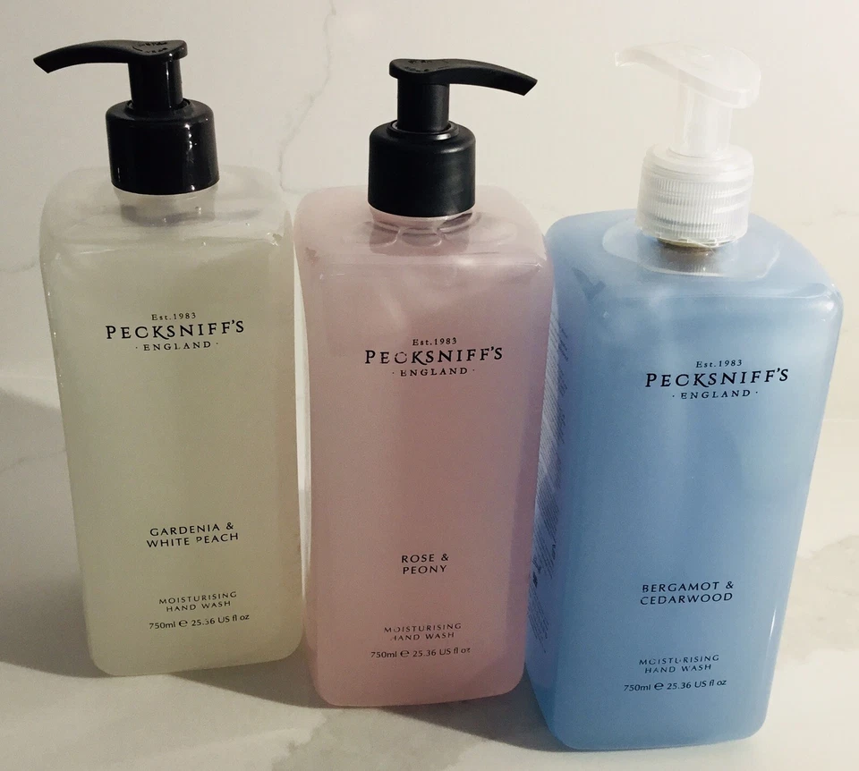 3 手洗 Pecksniff’s Gardenia & Rose & Bergamot & Cedar 木 25.3 盎司每件全新 — 第 1/4 张图片