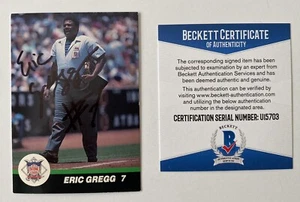 Eric Gregg signed handsigniert 1989 T&M Umpires Karte #32 BAS Beckett zertifiziert - Bild 1 von 1