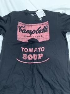 UNIQLO Andy Warhol campbell's tomato soup UT Archive t-shirt Small Black Pink - Picture 1 of 5