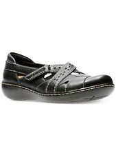 Clarks Ashland Spin on Shoe Leather Womens Casual Shoes Black 9 N