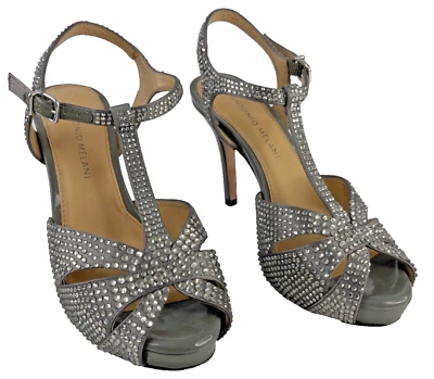 Antonio Melani Sessilee Estrás Plataforma Correa Tacón de Aguja Punta abierta Gris 6 Foto 1 de 4