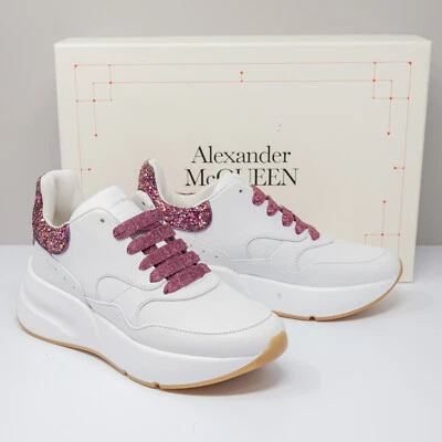 Zapatillas Alexander McQueen blancas/rosa brillantes de gran tamaño - talla 37 Foto 1 de 4