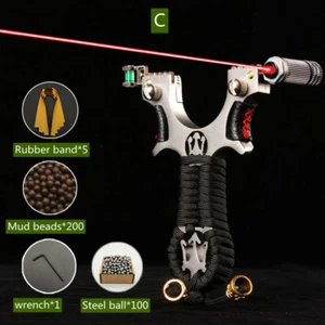 Professional Hunting Slingshot Catapult Laser Rubber Bands Aim Point Target Shot - Picture 1 of 15