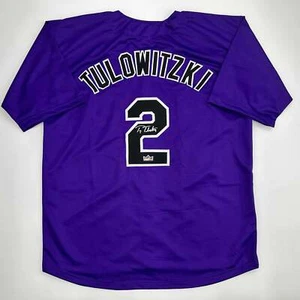 Facsimile Autographed Troy Tulowitzki Colorado Purple Reprint Jersey Men's XL - Picture 1 of 4