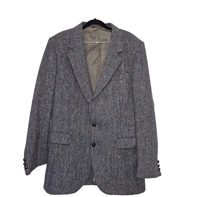 Blazer Harris Tweed Tejido a Mano 100% Lana Escocesa Pura 42 L Preppy Núcleo Académico Foto 1 de 4