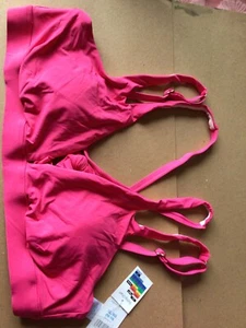 Time Tru Womens Bikini Top XL 16 18 Pink Adjustable Spaghetti Bra Lightweight - Picture 1 of 5