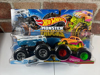 Hot Wheels Monster Jam Trucks DRAG BUS vs VOLKSWAGEN BEETLE Demolition Doubles - Image 1 of 4