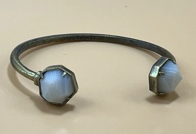 Kendra Scott Brinkley Bracelet in White Banded Agate/Antique Brass - Image 1 of 4