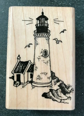 Sello de goma faro estampado H37 vintage 1989 2,5" x 1,75" de colección Foto 1 de 3