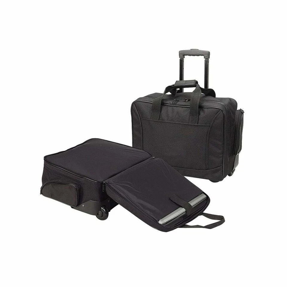 Black Unisex Airport TSA Check-point Friendly Rolling Laptop Business Organizer  - Image 1 of 1