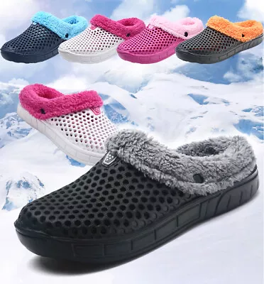 Winter Clogs Fell Hausschuhe Damen Warm schuhe Gartenclogs Herren Schlappen NEW - Bild 1 von 4