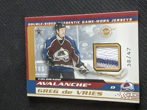 2001-02 PACIFIC ERIC MESSIER GREG DE VRIES #37 #ed 38/47 DUAL PATCH - Picture 1 of 2