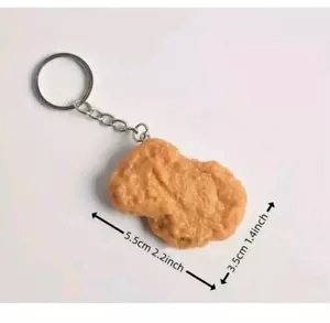 Realistic Chicken Nugget | Novelty Funny Gag Joke Keyring Key Chain Fast Food - Picture 1 of 4