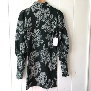Free People Womens Farrah Floral Wool Blend Mini Dress X-Small - Picture 1 of 9