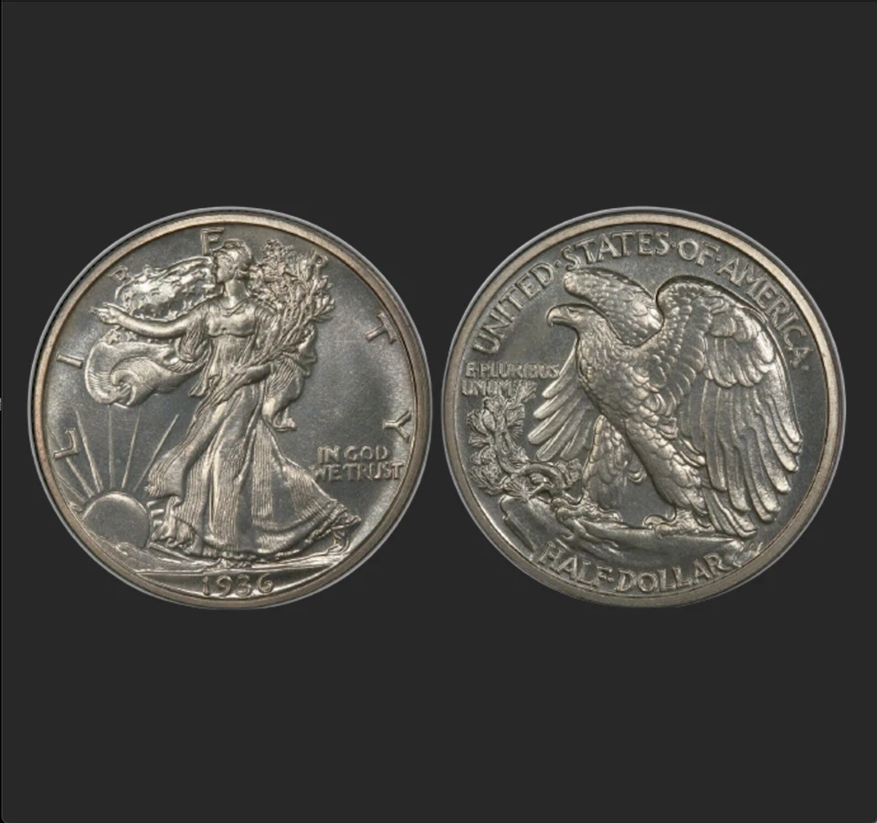 1936 PCGS PR66 Walking Liberty Half Dollar SILVER 50c - Image 1 of 1