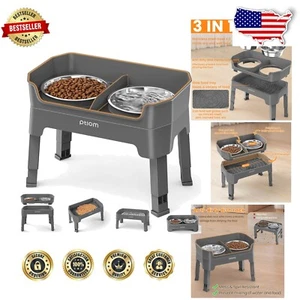 Versatile Elevated Dog Feeder with Adjustable Heights & Slow Feed Licking Plate - Picture 1 of 10