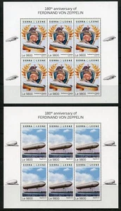 Sierra Leona 2018 180th Anniversary Of Fedinand Von Zeppelin Hoja Juego - Imagen 1 de 2