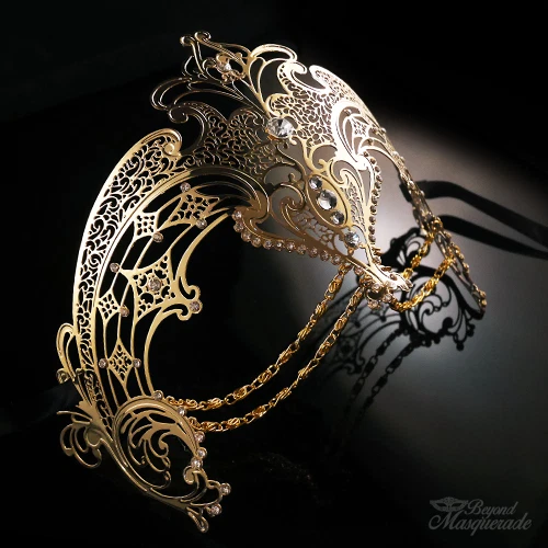 Colección Filigrana de Lujo - Máscara de Mascarada Veneciana con Cadenas de Luz Foto 1 de 1