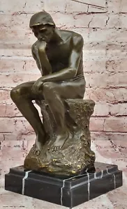 Scultura in bronzo fuso caldo del pensatore elegante aggiunta a qualsiasi arredamento spazio - Foto 1 di 10