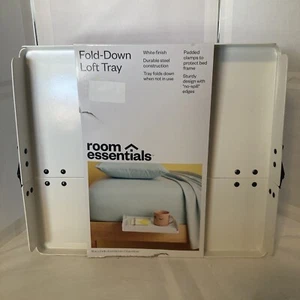 Room Essentials weiße Oberfläche klappbar robust Metall Loft Tablett Nachttisch Zielscheibe - Bild 1 von 6