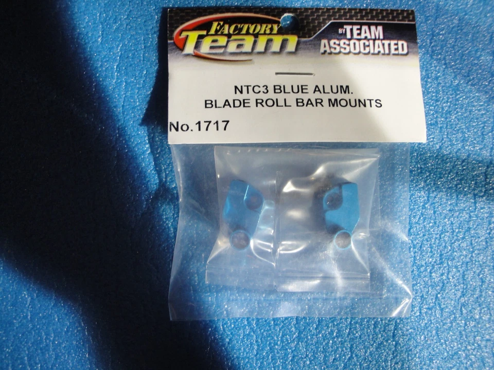 Team Associated NTC3 Nitro TC3  Blue Aluminum Blade Roll Bar Mounts - ASC1717 - Image 1 of 1