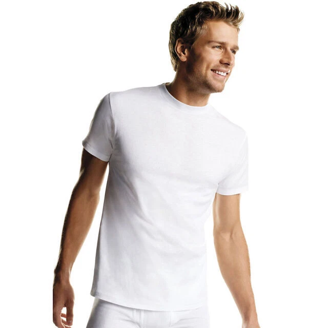 Hanes Men's FreshIQ ComfortSoft Crewneck Undershirt - White (Pack of 6) (2135P6)