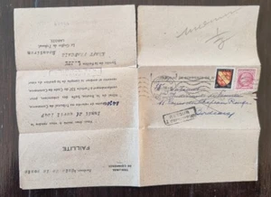 FRANCE lettre Faillite, tribunal de commerce.Yvert N°676+756Cachet BORDEAUX 1947 - Imagen 1 de 1