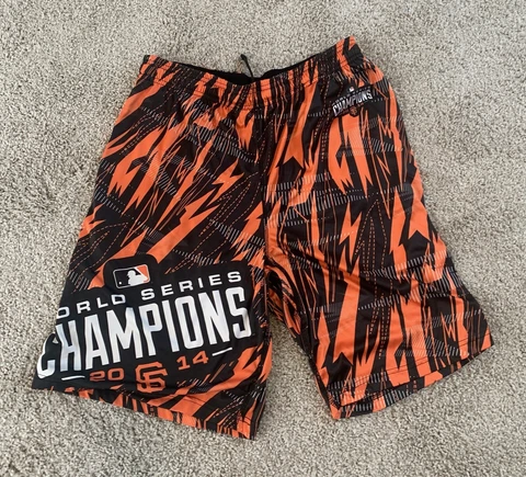 San Francisco Giants Shorts Mens Extra Large Black Orange Logo Elastic Waist MLB Cover