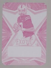 C.J. STROUD 2022 LEAF EXOTIC MAGENTA BUTTERFLY PRINTING PLATE RC 1/1 **TEXANS**