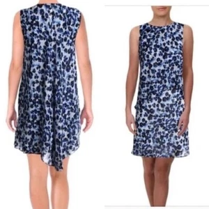 NUOVO abito Ralph Lauren Lonia blu/nero chiffon floreale 4 - Foto 1 di 12