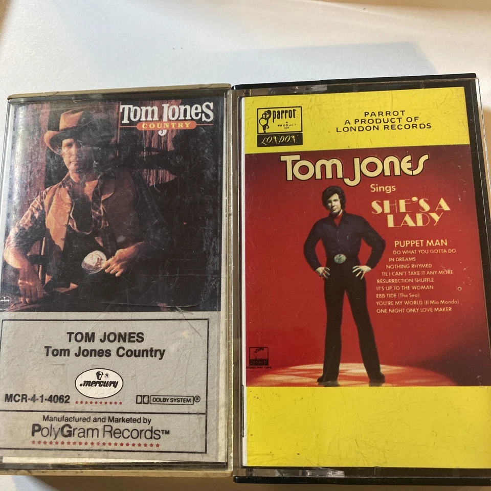 2 TOM JONES COUNTRY & She’s A Lady Cassette Tapes Folk Rock Rare - Image 1 of 1