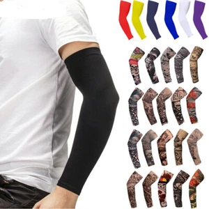 1 Paar Armkühlmanschetten Uv-Sonnenschutz Outdoor-Sport Männer Und Frauen ~ + ▽ - Picture 1 of 47