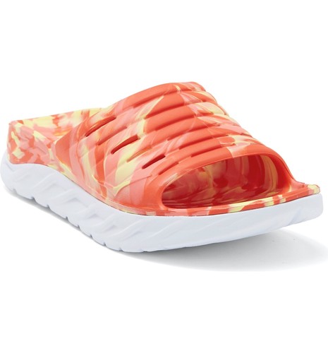 HOKA ONE ONE Sandali nuovi con etichette Hoka One Ora Recovery Slide Swirl giallo pera festa uomo 14 Wmns 16