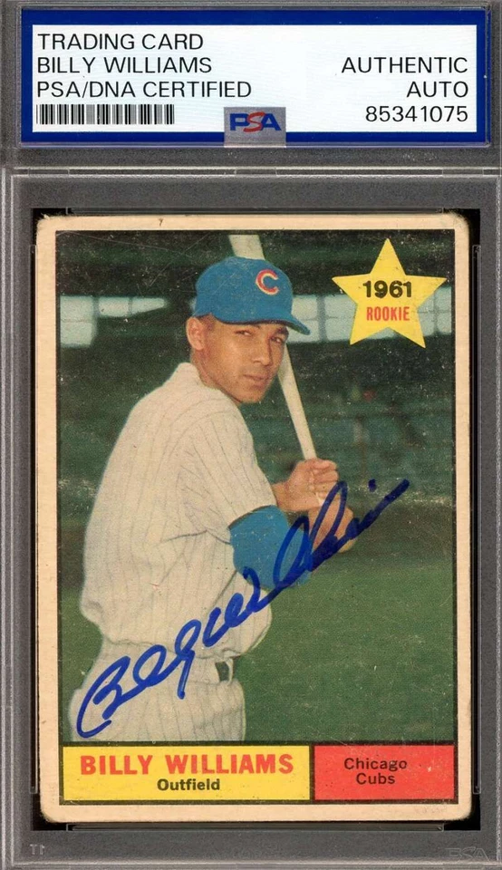 Autógrafo de novato Topps 1961 firmado por ADN de Billy Williams PSA Foto 1 de 1