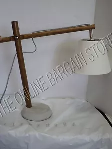 Pottery Barn West Elm Adjustable Wood Task Table Lamp Light Shade Lighting - Picture 1 of 4