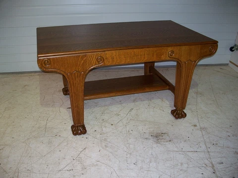 Beautiful Antique Quarter Sawn Oak Paine Partners Desk Cover