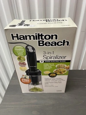 Hamilton Beach 3 en 1 espiralizador 2 velocidades cortador eléctrico negro Foto 1 de 3