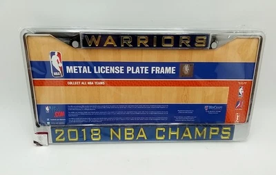 Marco de placa de metal Golden State Warriors 2018 NBA Champs 6"x12" Foto 1 de 2