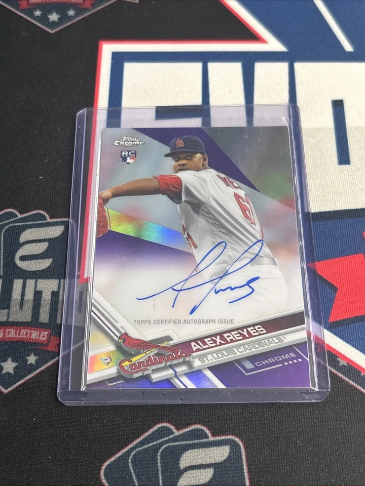 2017 Topps Chrome Alex Reyes SP Purple Refractor Auto RC /250 Cardinals Mint - Image 1 of 2