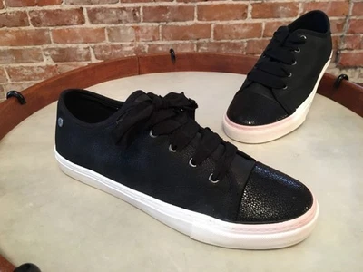 Isaac Mizrahi Black Leather Soho Lounge Sneakers 9 NEW - Image 1 of 3