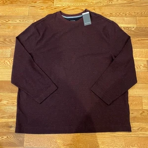 Van Heusen Big & Tall Crew Neck Essential Ottoman Dark Red Cabernet NWT 3XL - Picture 1 of 8