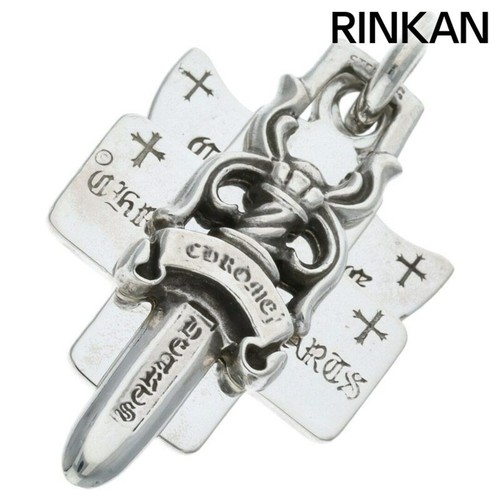 CHROME HEARTS Collana Top Cuori Cromati 3 Ninnoli Tre Tringioli Ciondolo Argento Uomo Us