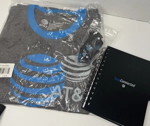 Lote 3 AT&T ATT Paquete Camisa Grande Manga Corta Empleado Uniforme Cuaderno Cordón - Imagen 1 de 2