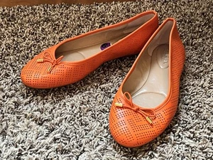 Lauren Ralph Lauren orange perforierte Ballerinas 6,5 JAYNA EUC - Bild 1 von 7